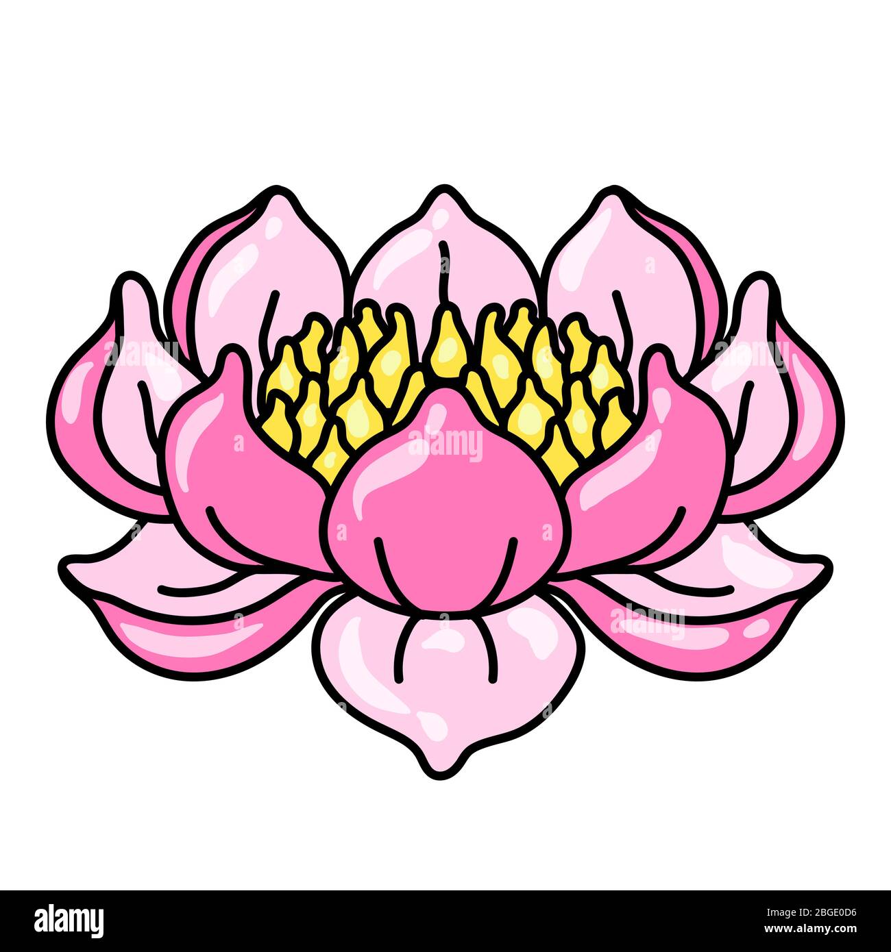 Illustration der Lotusblume. Seerose dekoratives Bild. Stock Vektor