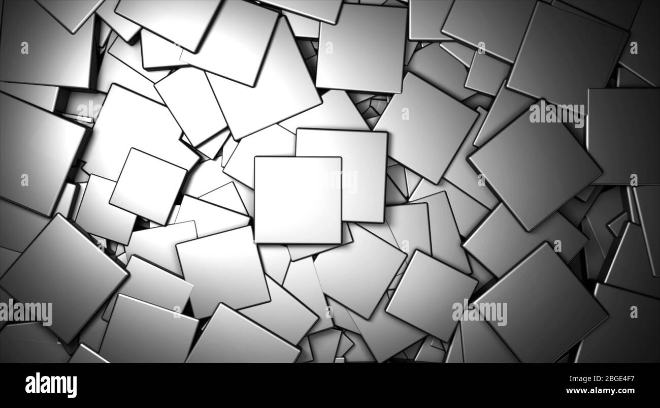 Verdrängter 3d grau satiniert satiniert Würfel Hintergrund, 3d-Renderdarstellung Stockfoto