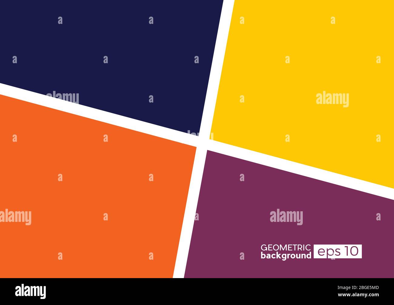 Geometrische Abstraktion mit vier Farben. Design-Vorlage für Broschüre, Flyer oder Abweichungsmaterial für geschäftliche Zwecke. Vektorgrafik Stock Vektor