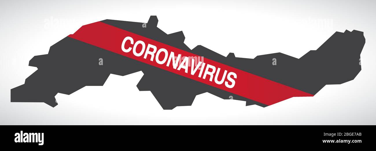 Karte der Schwarzmeerregion TÜRKEI mit Coronavirus-Warnillustration Stock Vektor