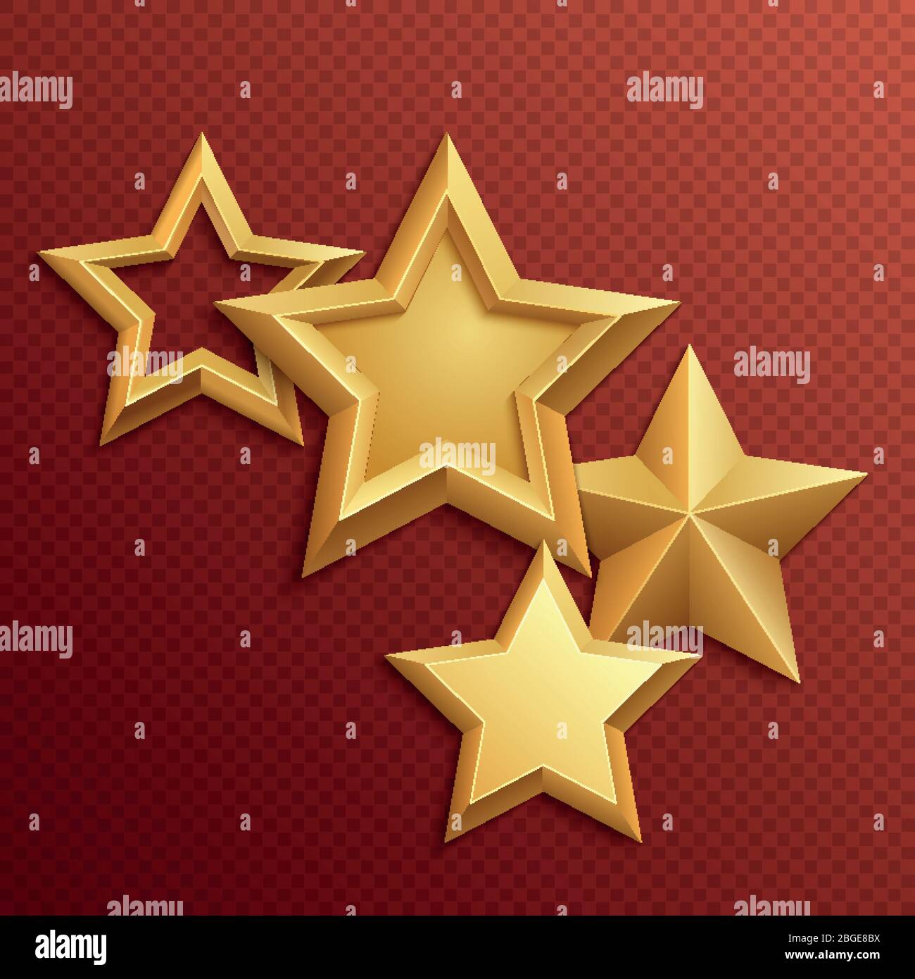 Award glänzenden Metall goldenen Sternen. Gold glänzendes Metall und goldene Bewertung glänzende Sterne Illustration Stock Vektor