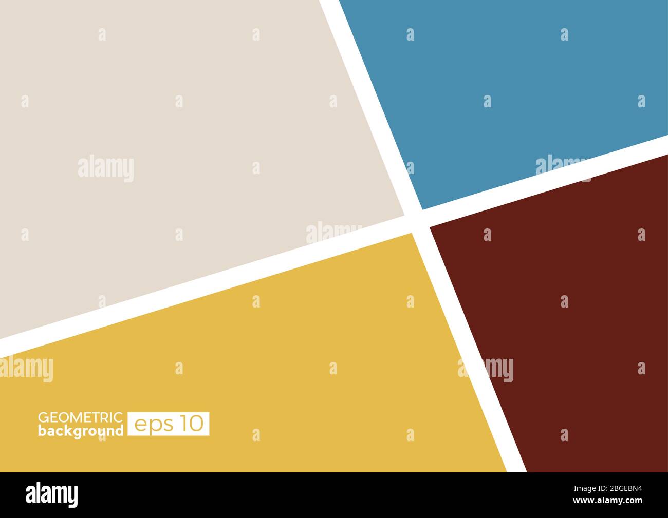 Geometrische Abstraktion mit vier Farben. Design-Vorlage für Broschüre, Flyer oder Abweichungsmaterial für geschäftliche Zwecke. Vektorgrafik Stock Vektor