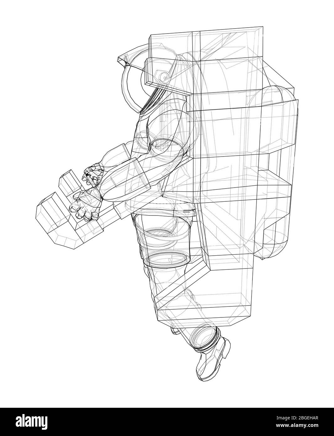 Astronaut Konzept. Vektor Rendering von 3d Stock Vektor