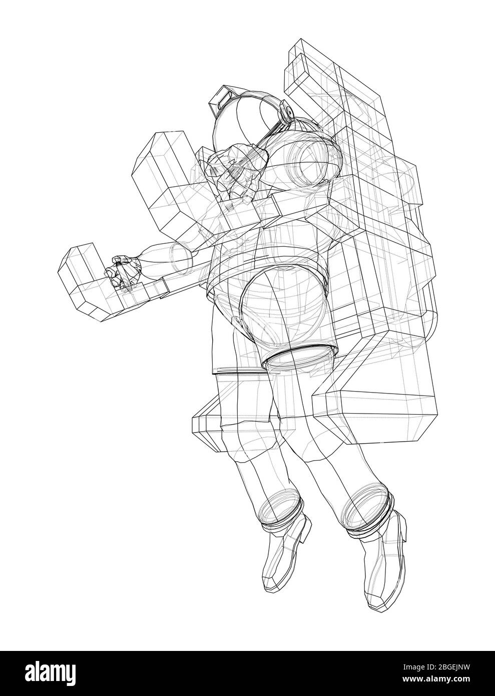 Astronaut Konzept. Vektor Rendering von 3d Stock Vektor