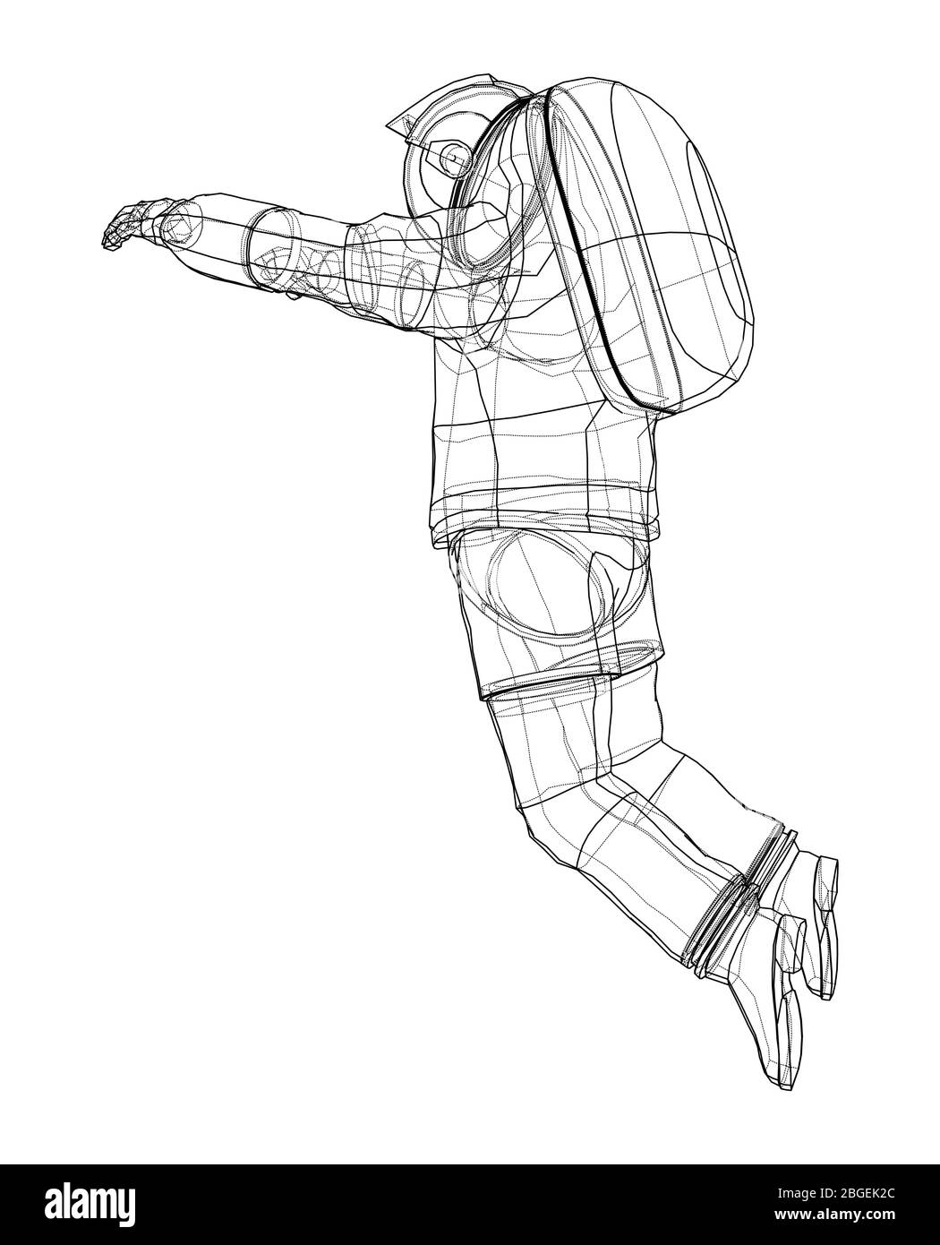 Astronaut Konzept. Vektor Rendering von 3d Stock Vektor