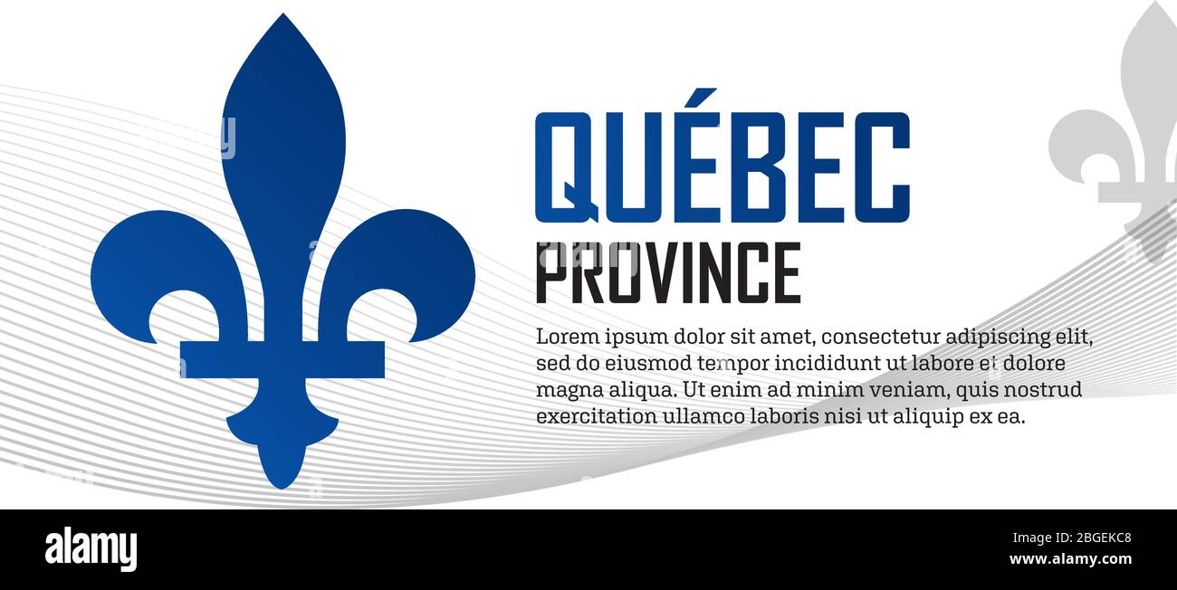Quebec Provinz Kanada Emblem vertikale Header Banner Design Stock Vektor