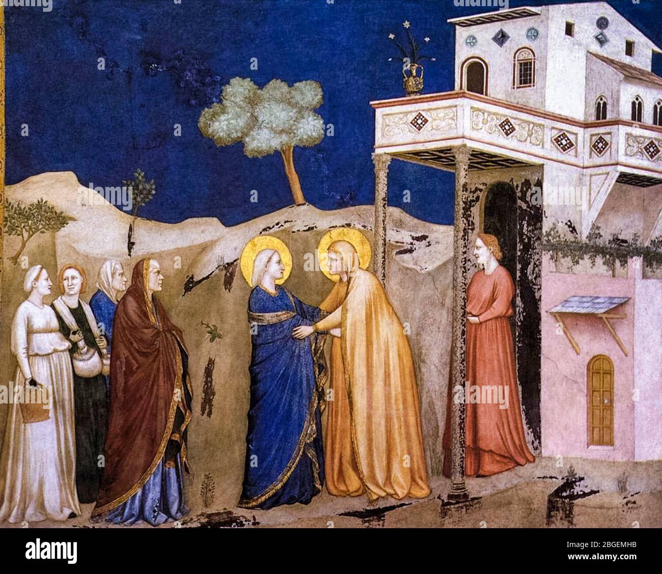 Giotto di Bondone, die Heimsuchung, Fresko, 1315-1320 Stockfoto