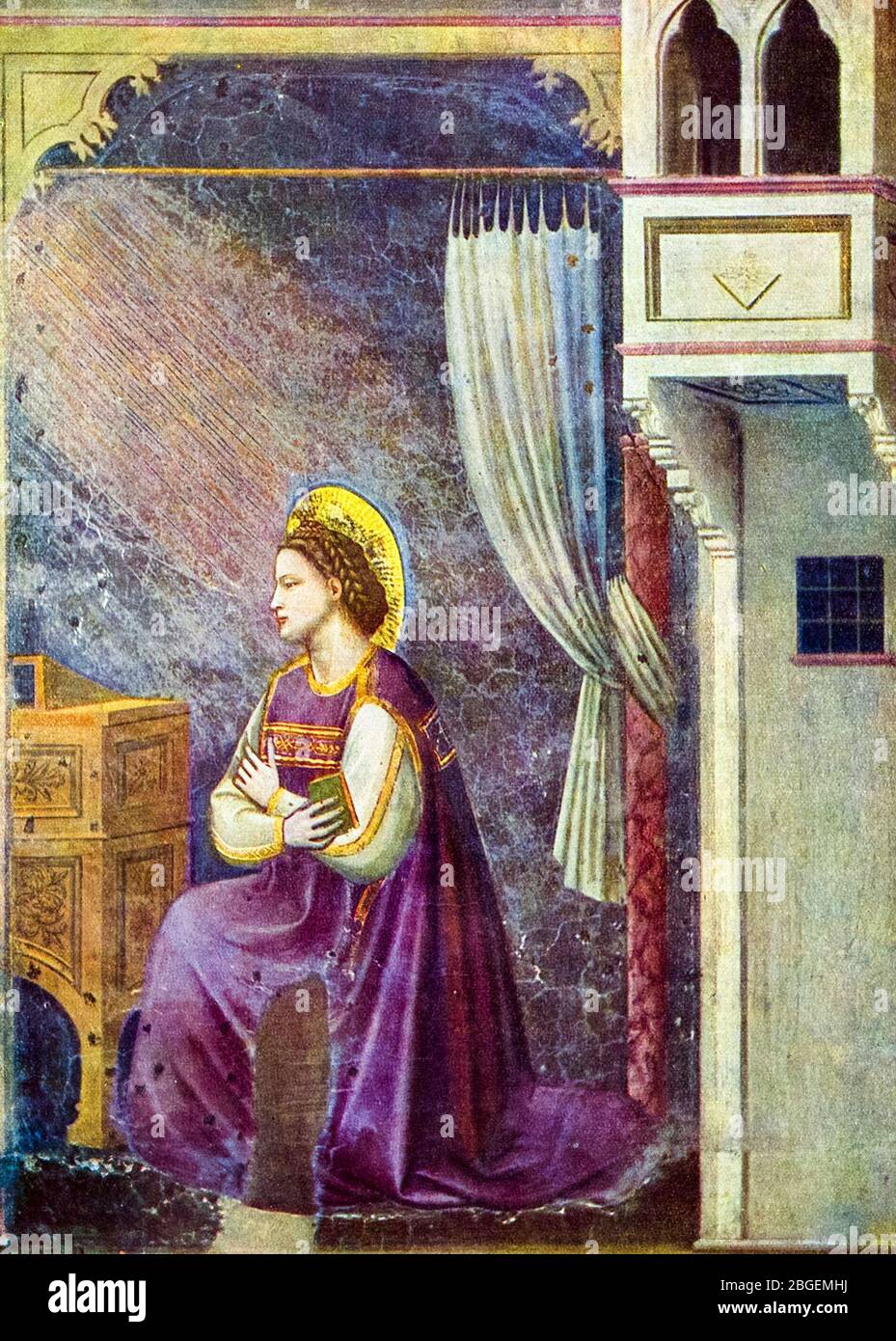 Die Verkündigung, Fresko von Giotto di Bondone, 1304-1306 Stockfoto