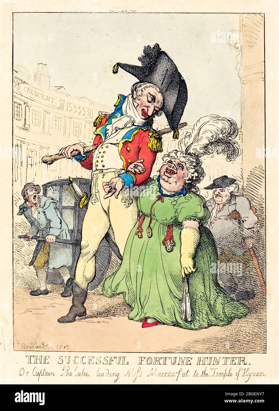 Der erfolgreiche Fortune Hunter, Radierung von Thomas Rowlandson, 1812 Stockfoto