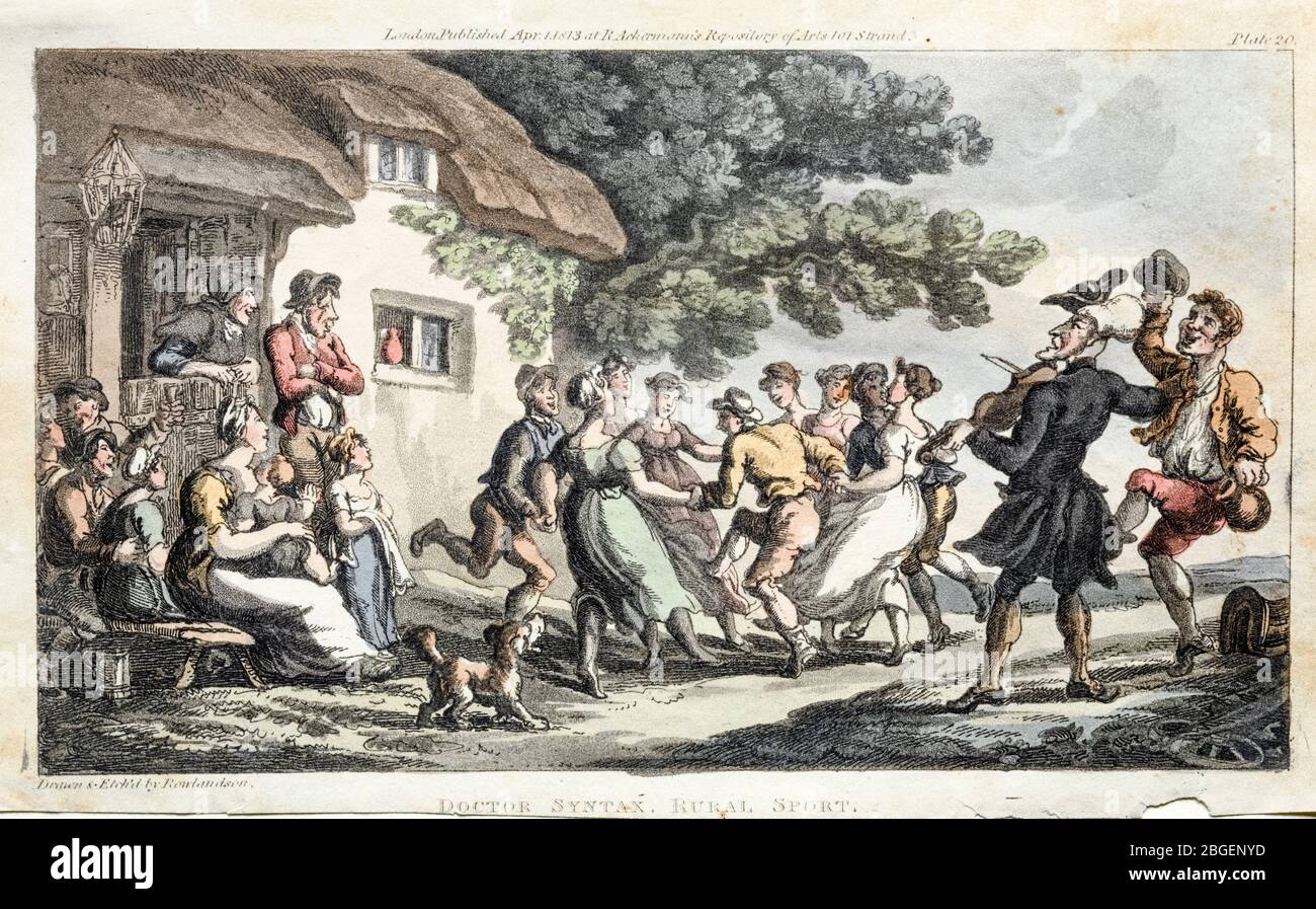 Thomas Rowlandson, The Rev Dr Syntax, Rural Sport, Zeichnung, 1813 Stockfoto