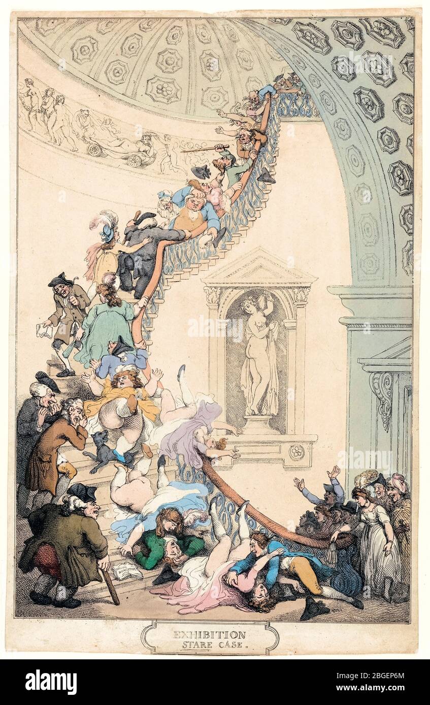 Thomas Rowlandson, Ausstellung 'Stare' Case, Radierung, um 1811 Stockfoto