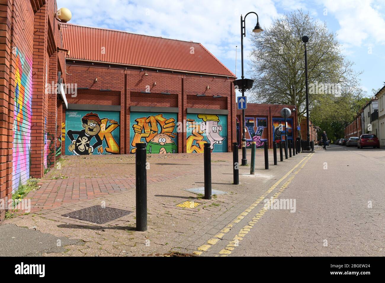 Straßen und die Agora in Wolverton Milton Keynes Bucks Stockfoto