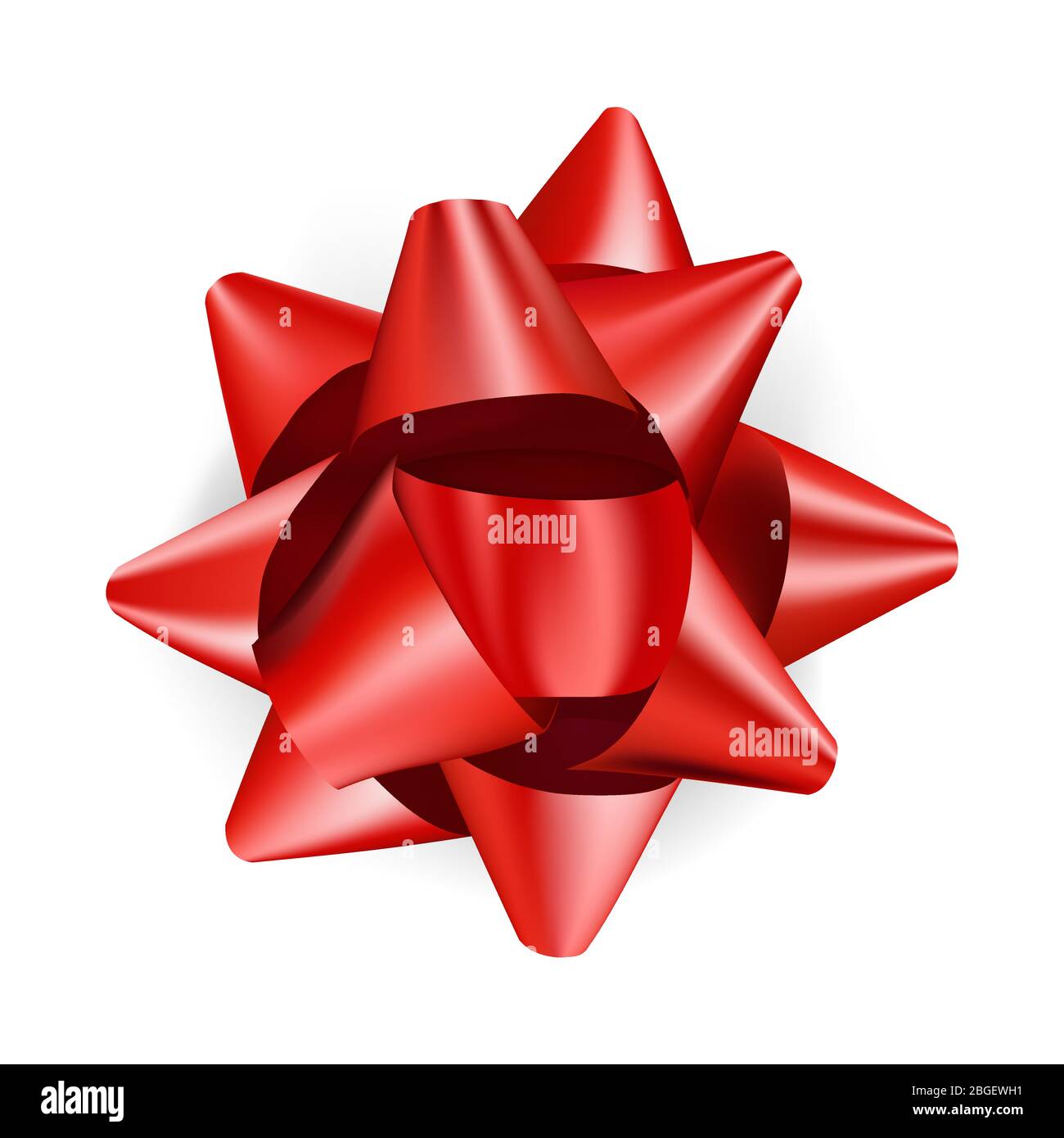 Luxus rote Schleife für präsentiert realistisches Design. Dekorative Geschenkschleife isoliert auf weiß Stock Vektor