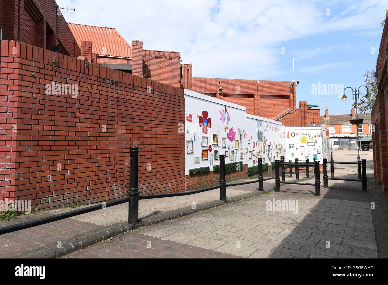 Straßen und die Agora in Wolverton Milton Keynes Bucks Stockfoto