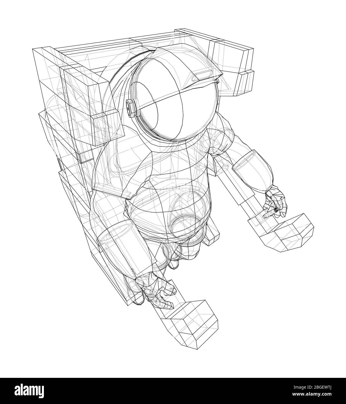 Astronaut Konzept. Vektor Rendering von 3d Stock Vektor