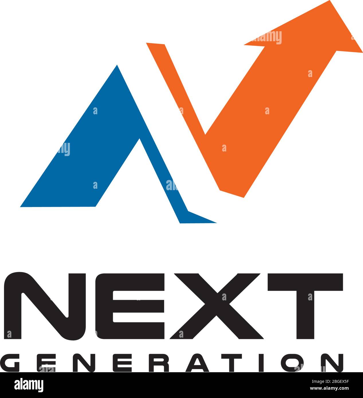N Brief Initial mit aup Pfeil Logo Design Zeichen nächsten Schritt Vektor-Vorlage integriert Stock Vektor