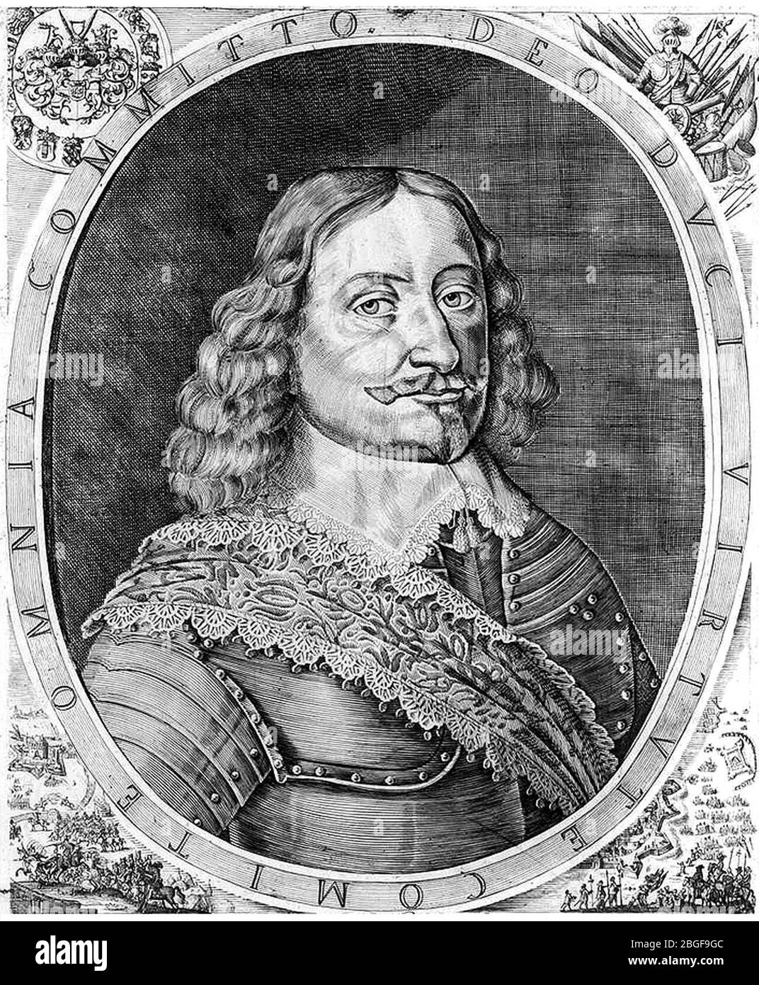 Hercog Jacob Kettler. Woodprint 1648. Stockfoto