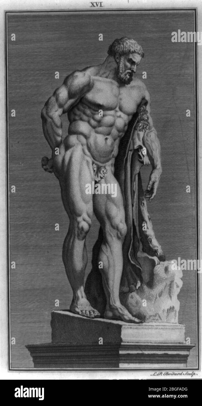 Hercules Farnese, Skulptur) - L.P. Boitard, Sculp Stockfoto