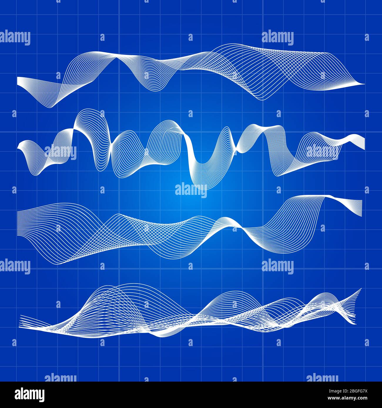 Weiße abstrakte Wellen aus Linien Design der Sammlung. Vektorgrafik Stock Vektor