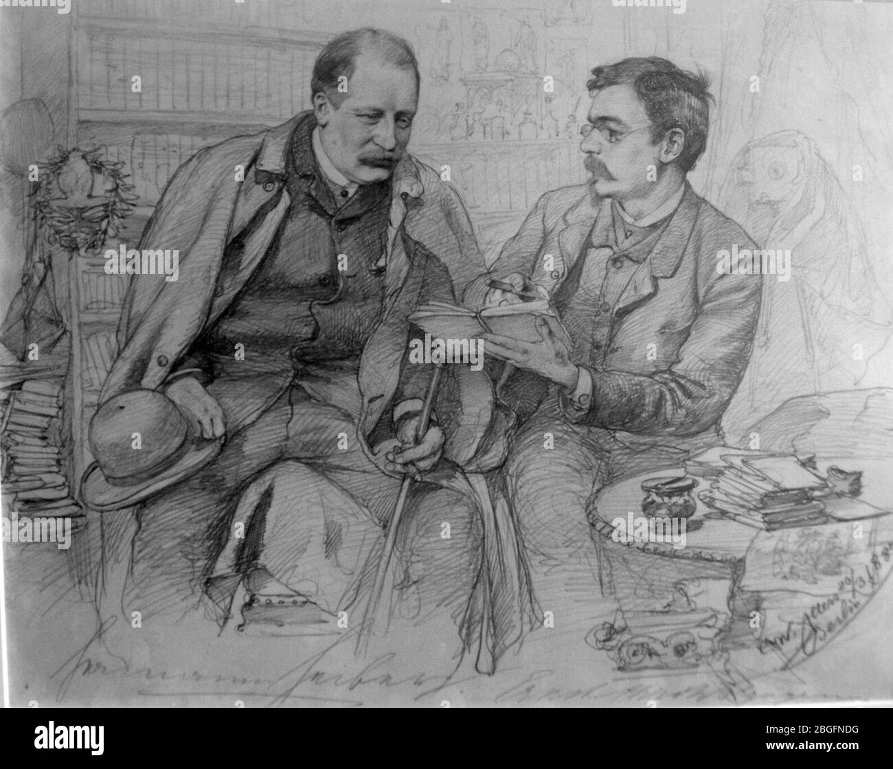 Hermann Heiberg und Ernst von Wolzogen. Stockfoto