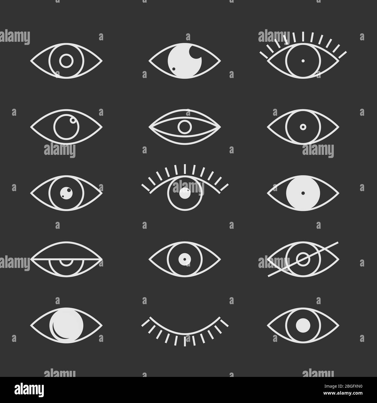 Bilder mit offenen und geschlossenen Augen Stock Vektor