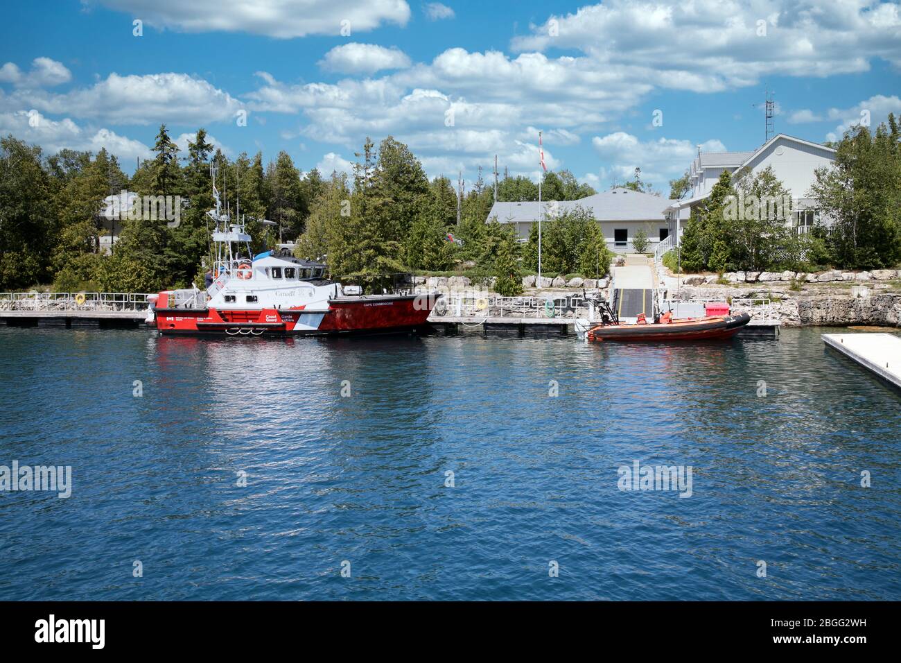 Kanada, Ontario, Tobermory an der Georgian Bay am Big Tub Hafen, nahe Flowerpot Island, am Lake Huron, Fathom Five Marine Park, Nordamerika Stockfoto