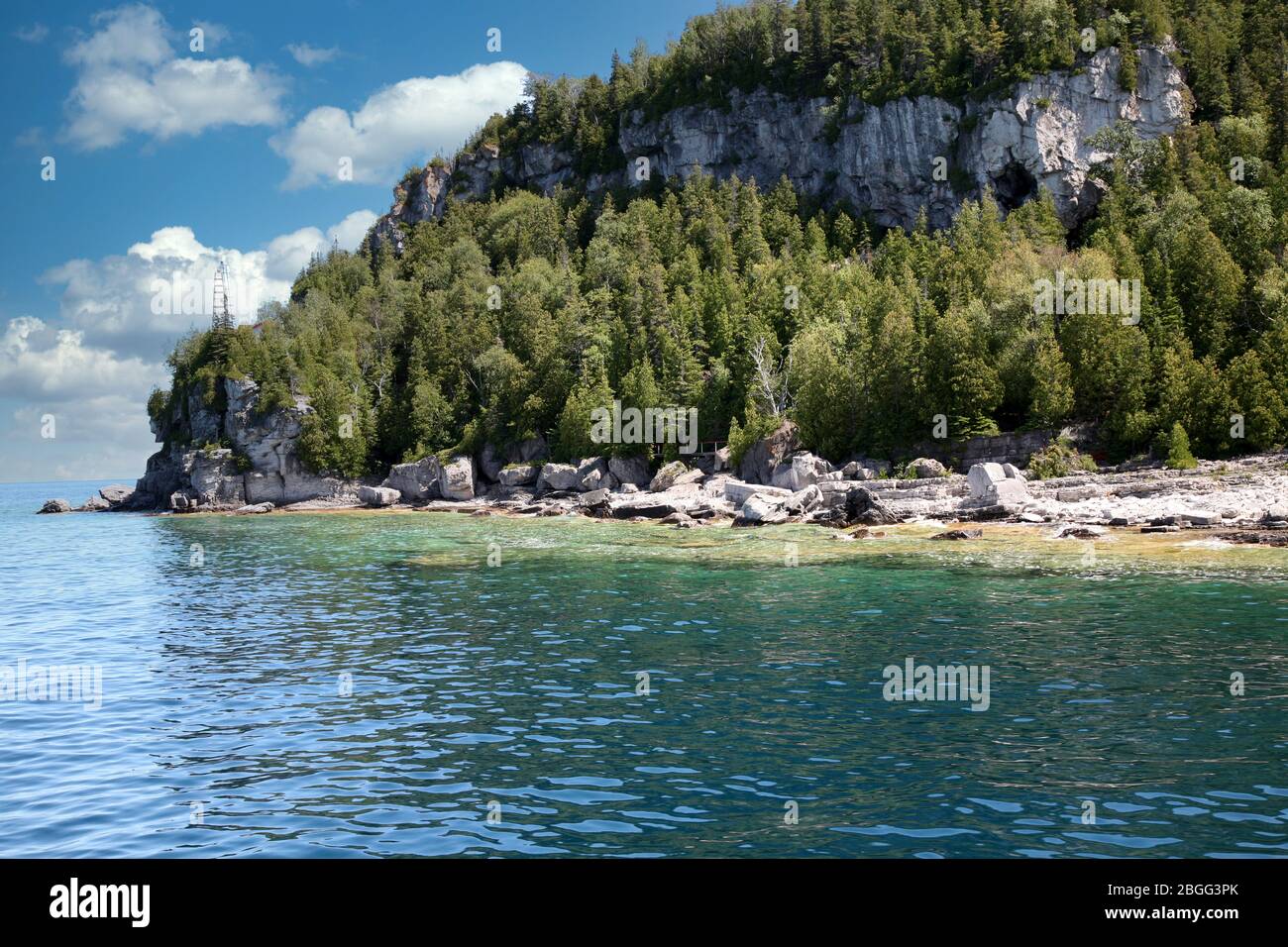 Kanada, Ontario, Tobermory an der Georgian Bay am Big Tub Hafen, nahe Flowerpot Island, am Lake Huron, Fathom Five Marine Park, Nordamerika Stockfoto
