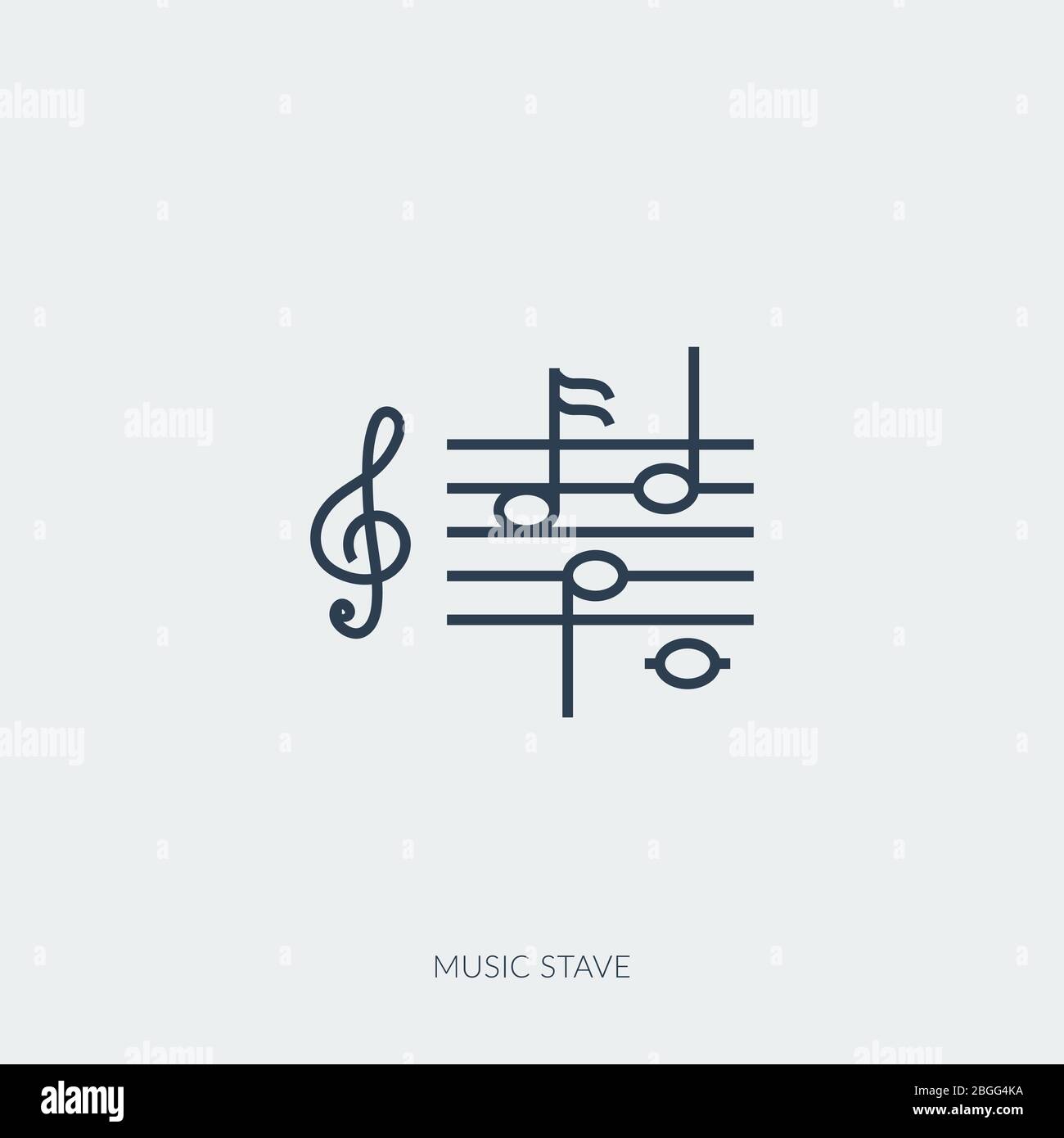 Vektor-Kontur Symbol der Musik - Note Stave Stock Vektor