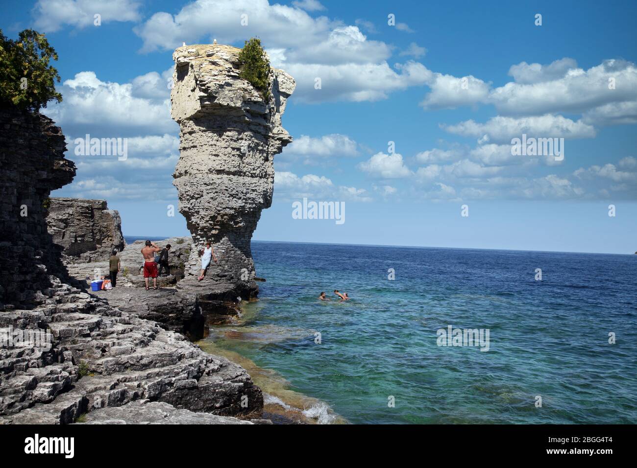 Kanada, Ontario, Tobermory an der Georgian Bay am Big Tub Hafen, nahe Flowerpot Island, am Lake Huron, Fathom Five Marine Park, Nordamerika Stockfoto