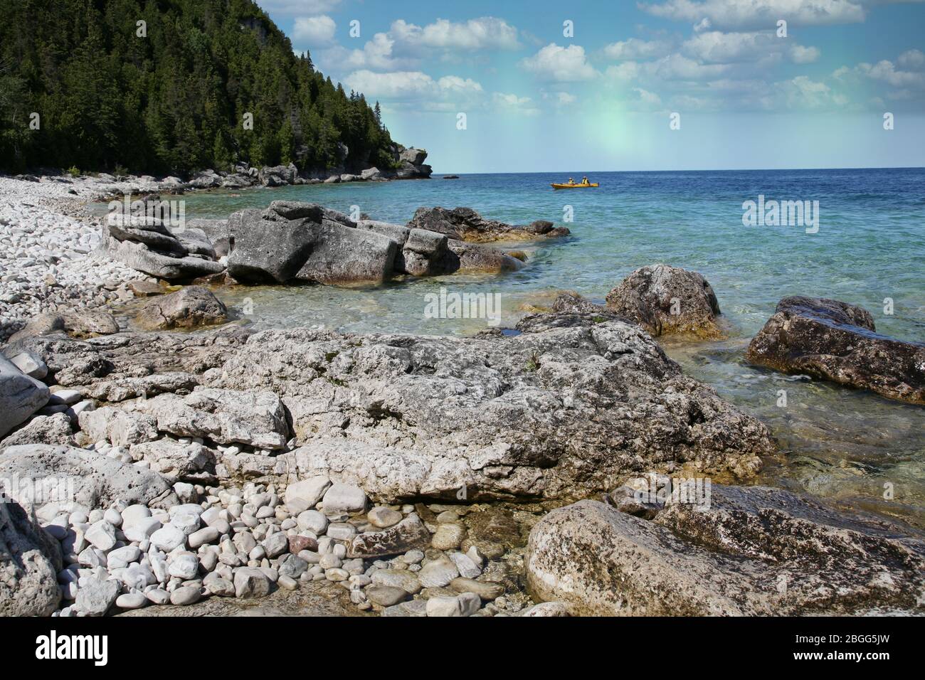 Kanada, Ontario, Tobermory an der Georgian Bay am Big Tub Hafen, nahe Flowerpot Island, am Lake Huron, Fathom Five Marine Park, Nordamerika Stockfoto