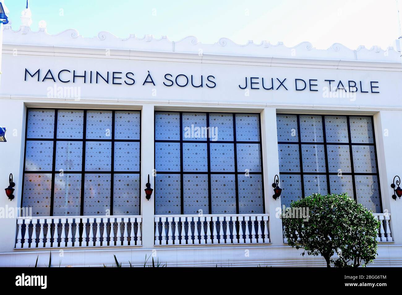 Eintritt zum Barriere Casino in der Stadt Menton an der französischen Riviera nahe der italienischen Grenze Stockfoto