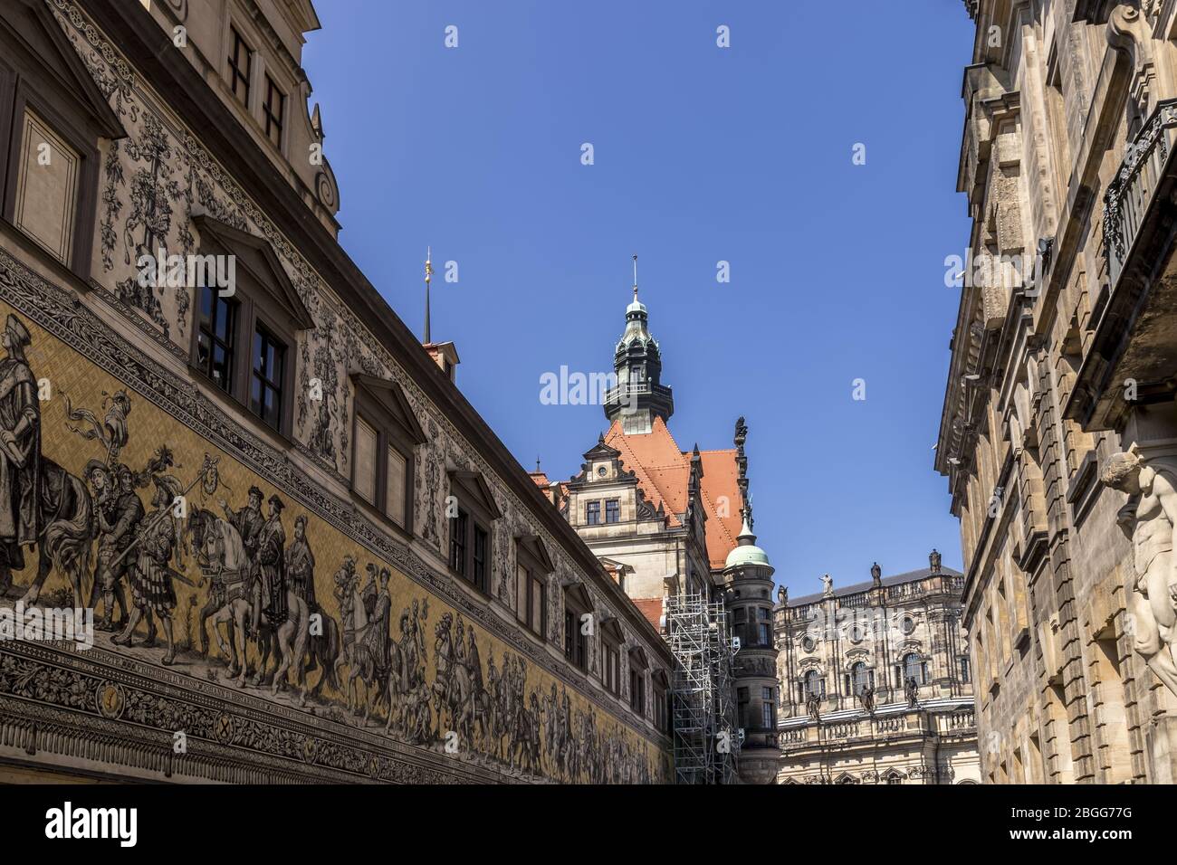 Dresden, Deutschland. Prozession der Fürsten von Sachsen. Stockfoto