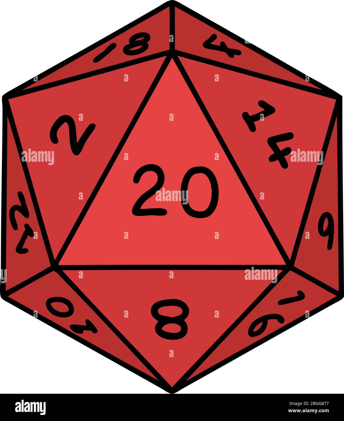 tattoo im traditionellen Stil eines d20 Würfel Stock Vektor