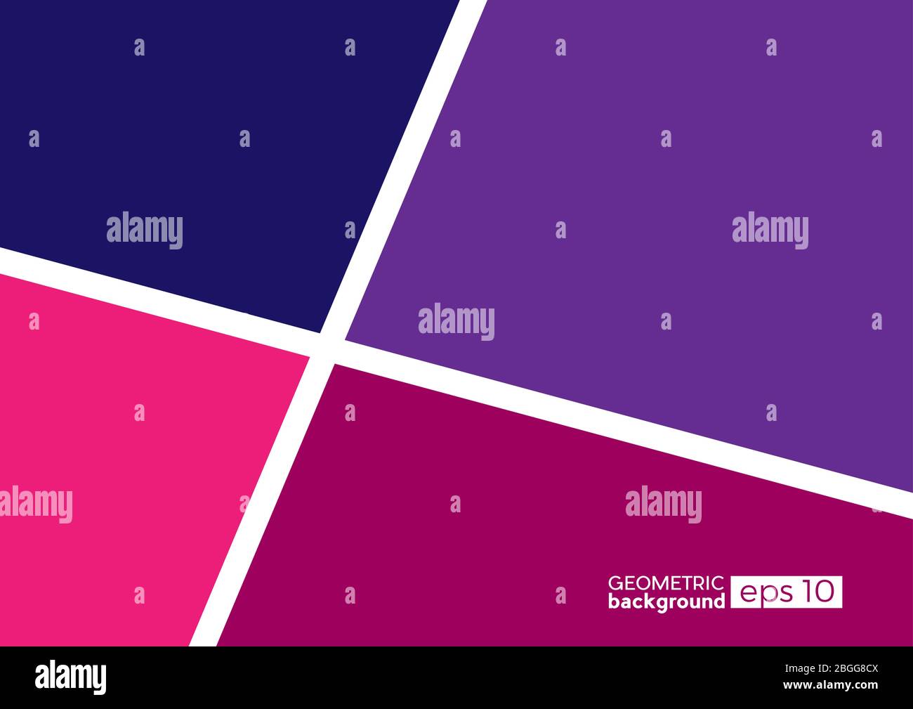 Geometrische Abstraktion mit vier Farben. Design-Vorlage für Broschüre, Flyer oder Abweichungsmaterial für geschäftliche Zwecke. Vektorgrafik Stock Vektor