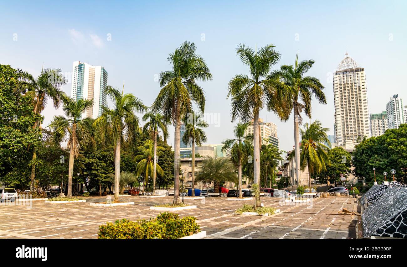 Blick auf Jakarta von der Said Naum Moschee - Indonesien Stockfoto