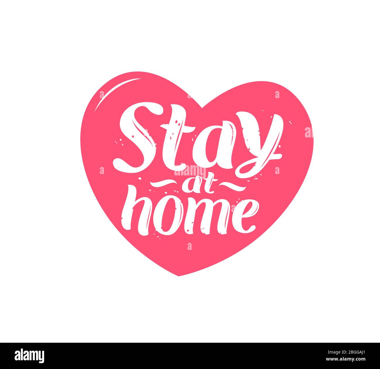 SCHRIFTZUG „STAY at HOME“. Vektorgrafik isoliert auf weißem Hintergrund Stock Vektor