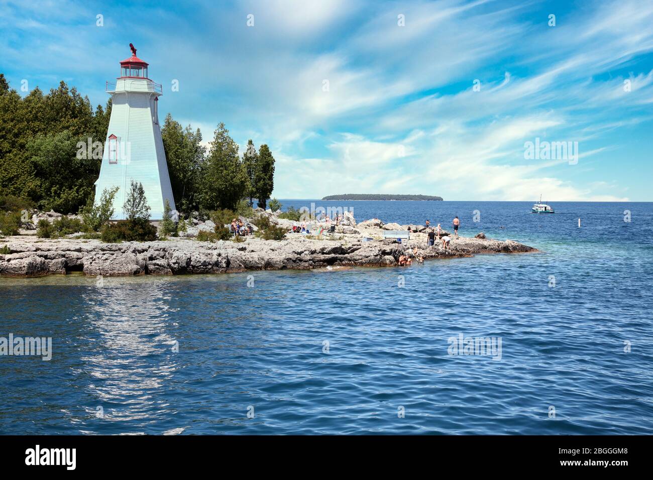 Kanada, Ontario, Tobermory an der Georgian Bay am Big Tub Hafen, nahe Flowerpot Island, am Lake Huron, Fathom Five Marine Park, Nordamerika Stockfoto