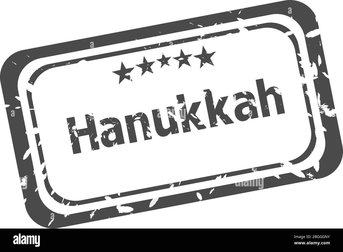 Chanukka grunge Stempelabdruck auf weißem Hintergrund Stockfoto