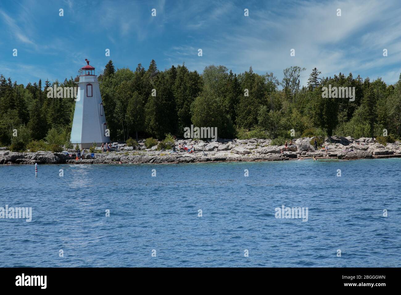Kanada, Ontario, Tobermory an der Georgian Bay am Big Tub Hafen, nahe Flowerpot Island, am Lake Huron, Fathom Five Marine Park, Nordamerika Stockfoto