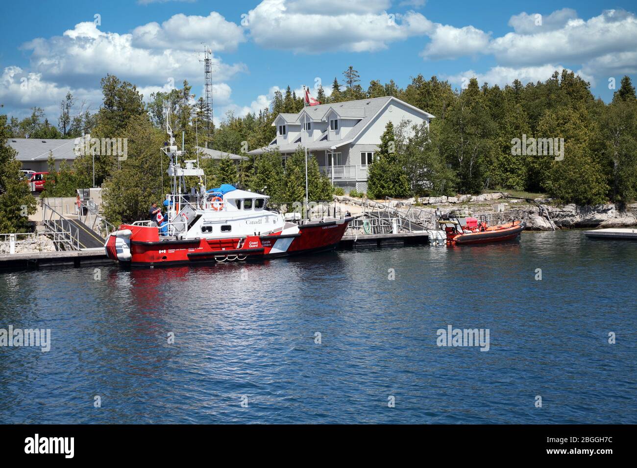 Kanada, Ontario, Tobermory an der Georgian Bay am Big Tub Hafen, nahe Flowerpot Island, am Lake Huron, Fathom Five Marine Park, Nordamerika Stockfoto