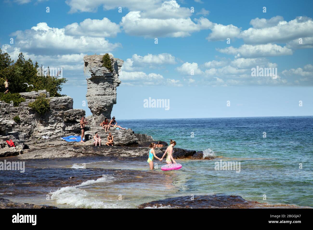 Kanada, Ontario, Tobermory an der Georgian Bay am Big Tub Hafen, nahe Flowerpot Island, am Lake Huron, Fathom Five Marine Park, Nordamerika Stockfoto