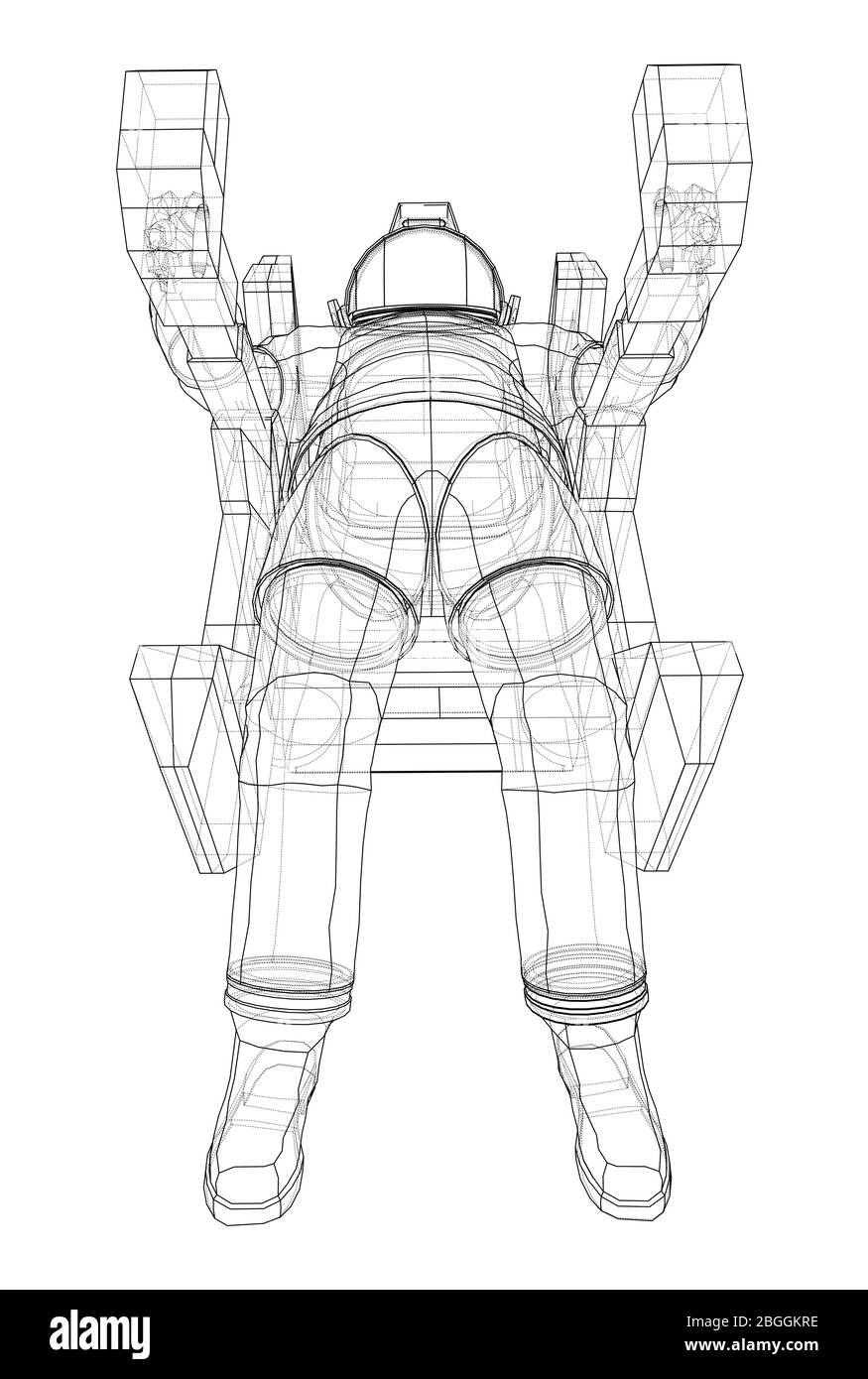 Astronaut Konzept. Vektor Rendering von 3d Stock Vektor