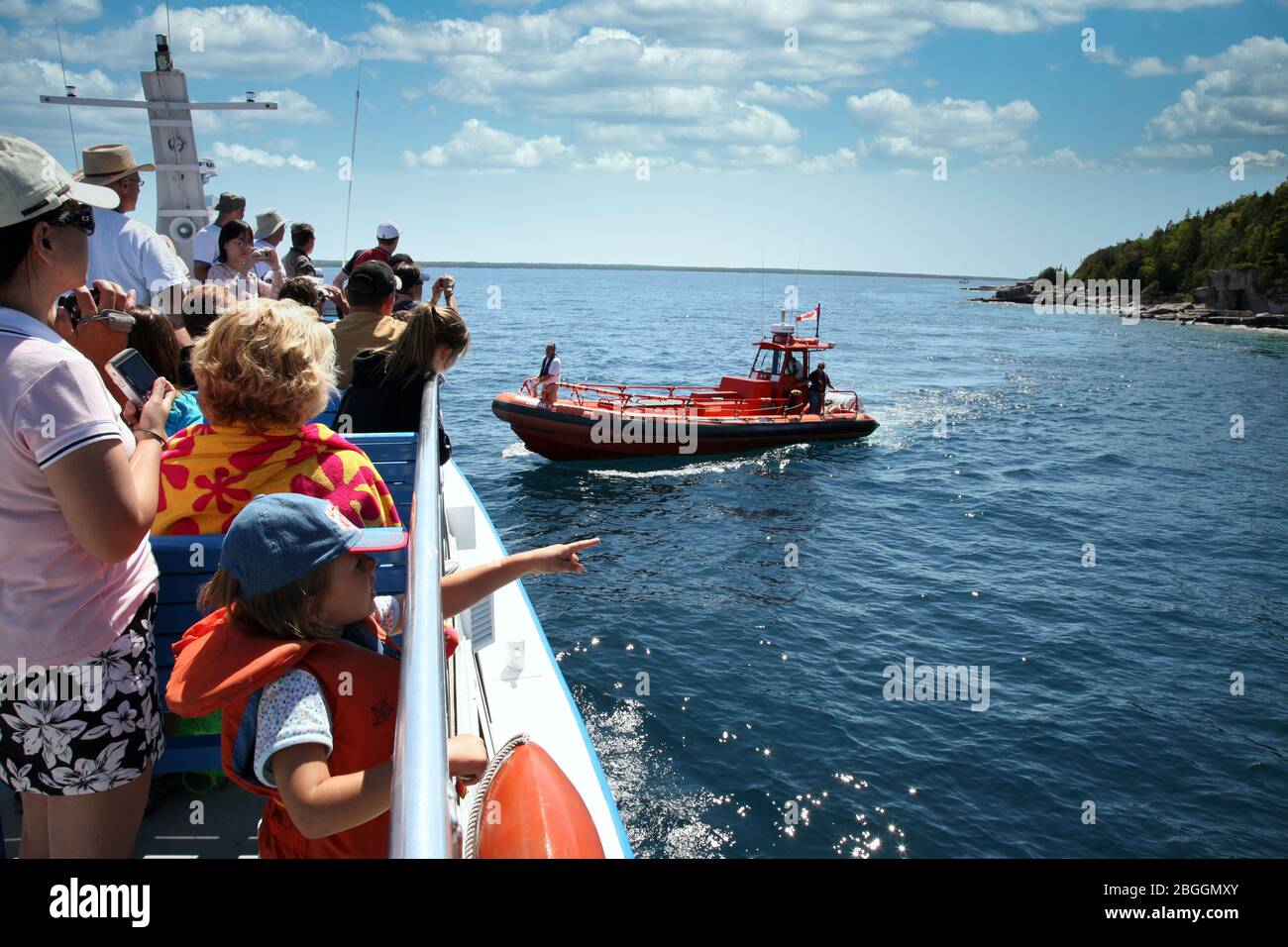 Kanada, Ontario, Tobermory an der Georgian Bay am Big Tub Hafen, nahe Flowerpot Island, am Lake Huron, Fathom Five Marine Park, Nordamerika Stockfoto