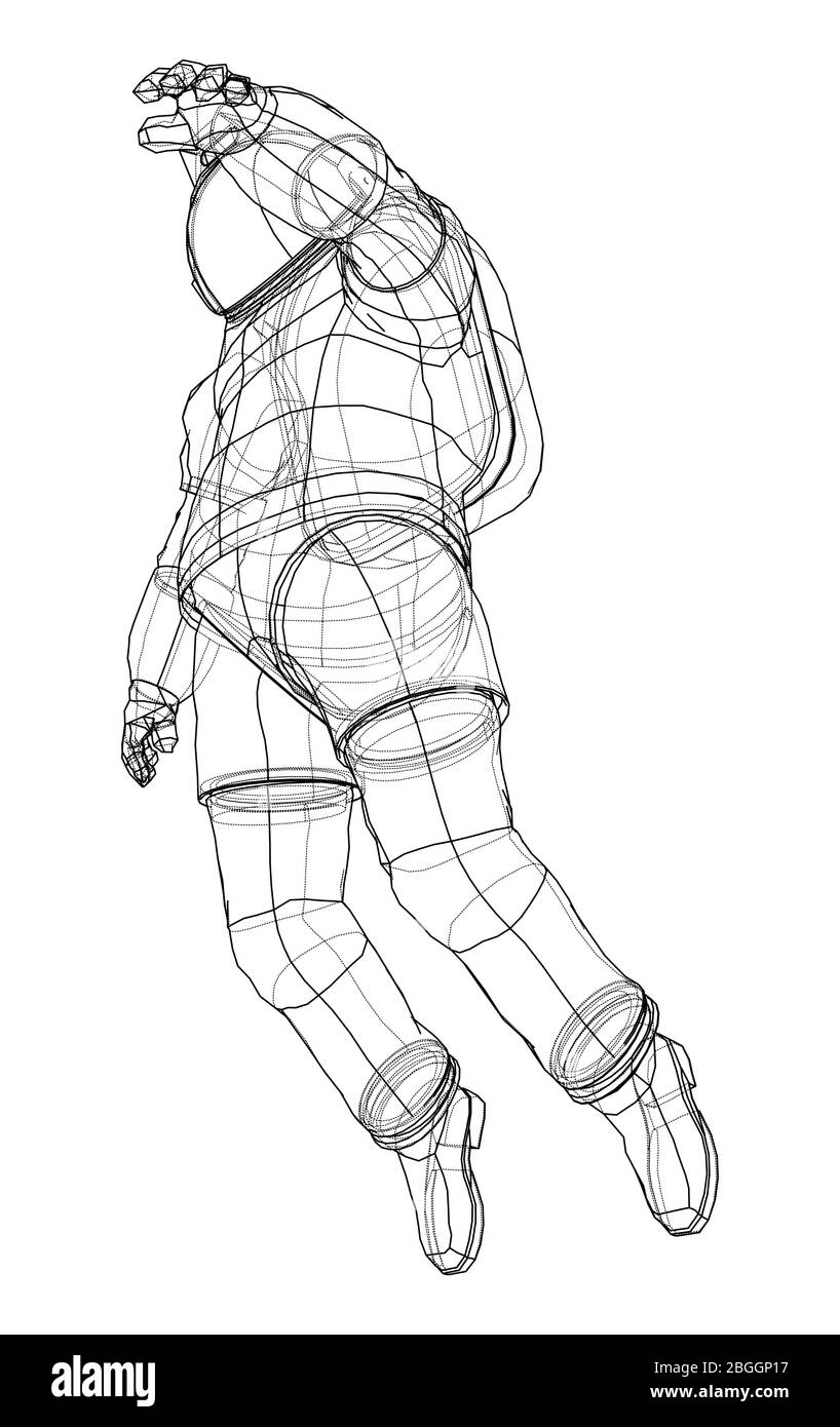 Astronaut Konzept. Vektor Rendering von 3d Stock Vektor