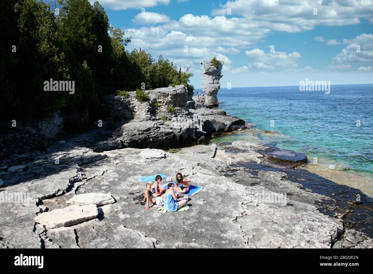 Kanada, Ontario, Tobermory an der Georgian Bay am Big Tub Hafen, nahe Flowerpot Island, am Lake Huron, Fathom Five Marine Park, Nordamerika Stockfoto