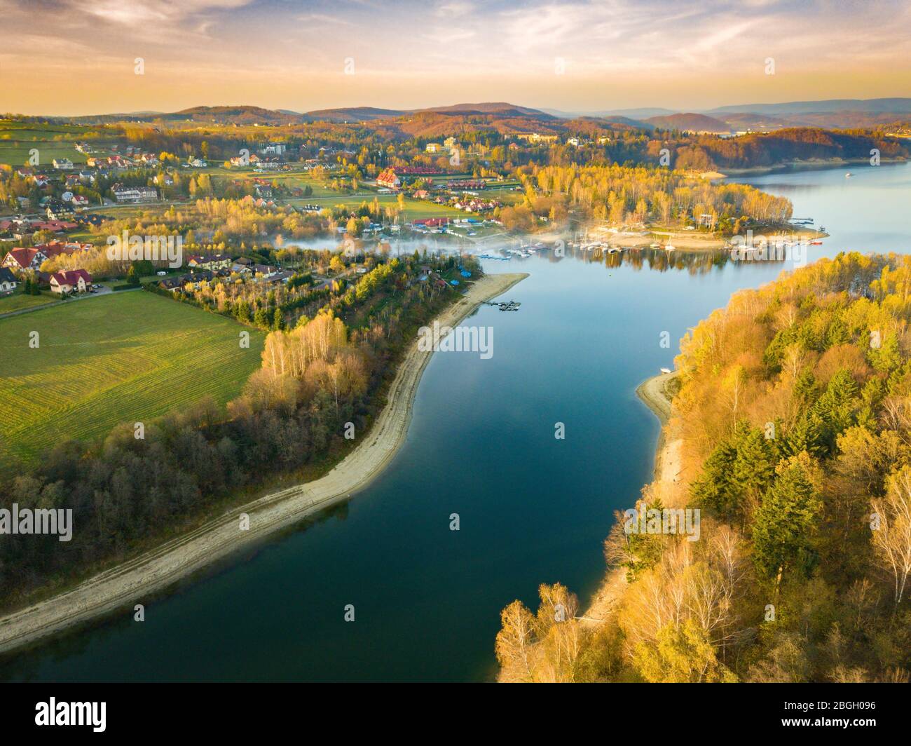Panorama von Polanczyk Bereich. Polanczyk, Transkarpatien, Polen. Stockfoto