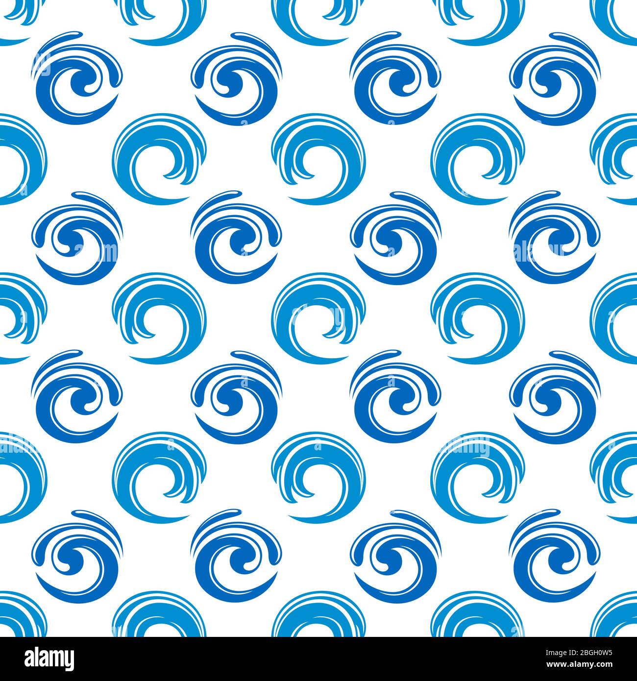 Abstraktes Muster mit blauen Wellen. Hintergrund Wasser. Vektorgrafik Stock Vektor