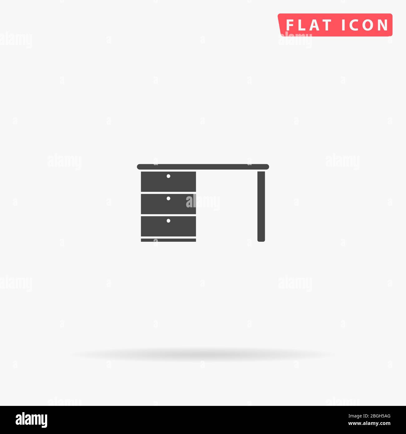 Symbol für flache Tischvektoren. Glyphen-Stil Zeichen. Einfache handgezeichnete Illustrationen Symbol für Konzept Infografiken, Designs Projekte, UI und UX, Website oder mobi Stock Vektor