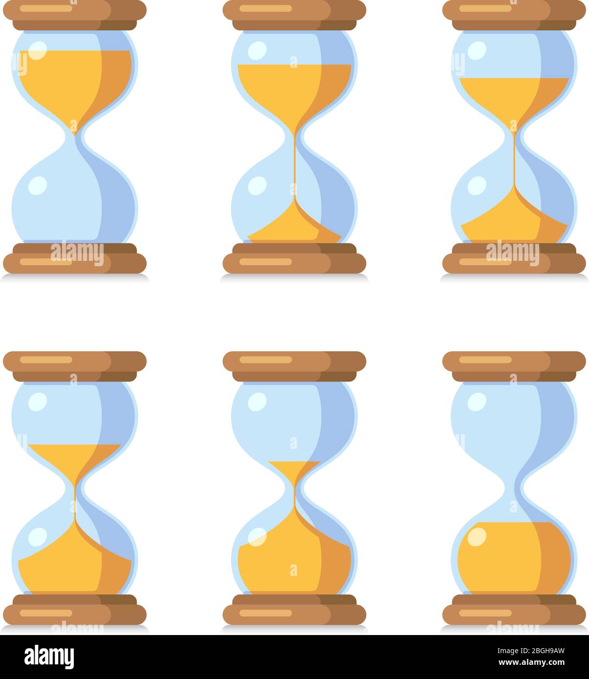 Cartoon Sanduhr. Antike Sanduhr Sprite Blatt Animation. Vektor Sand Timer  eingestellt. Uhr und Zeit, Sanduhr, Countdown-Instrument Illustration  Stock-Vektorgrafik - Alamy