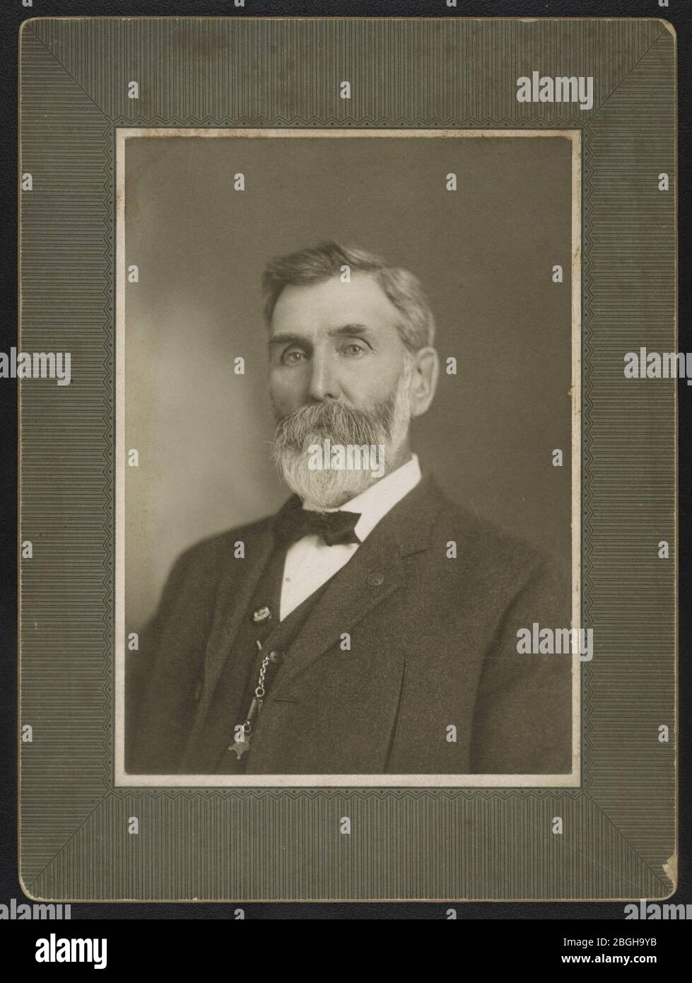 Hiram G. McQuiston, Veteran der Co.H, 7 Ohio Infanterie Regiment und Co. und Co.K, 6 reguläre Armee Reiterregiment mit G.a.r. watch Kette und Ehrennadel Stockfoto